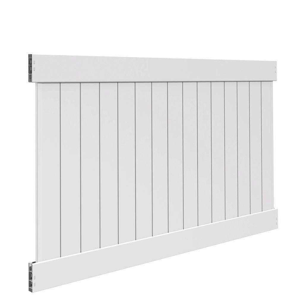 Veranda Linden H x 8 ft. W White Vinyl Privacy Fence Panel Kit - Image 4