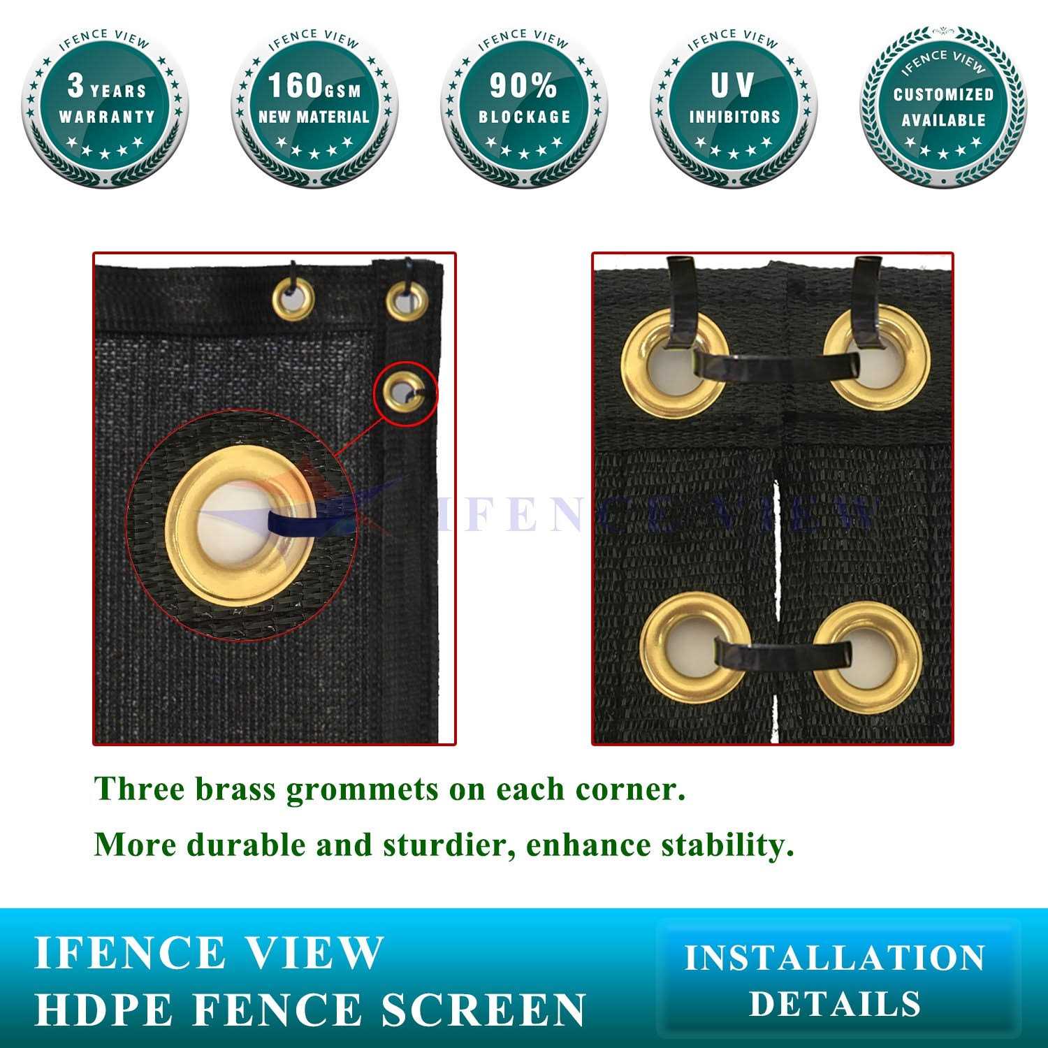 Ifence View Ifenceview 4'x5' to 4'x50' Shade Cloth Fabric Fence Privacy Screen Mesh Net for Construction Site - Image 3