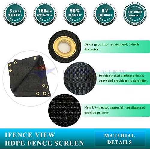 Ifence View Ifenceview 4'x5' to 4'x50' Shade Cloth Fabric Fence Privacy Screen Mesh Net for Construction Site - Image 4