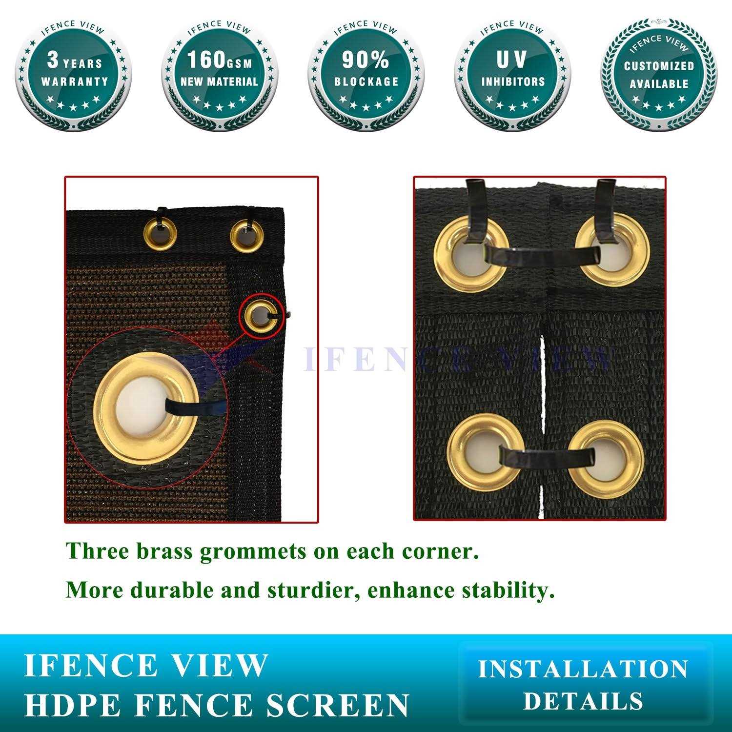 Ifence View Ifenceview 4'x5' to 4'x50' Shade Cloth Fabric Fence Privacy Screen Mesh Net for Construction Site - Image 4