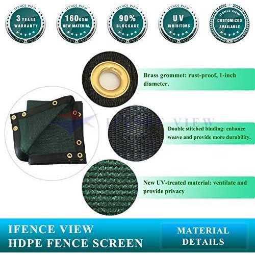 Ifence View Ifenceview 4'x5' to 4'x50' Shade Cloth Fabric Fence Privacy Screen Mesh Net for Construction Site - Image 5
