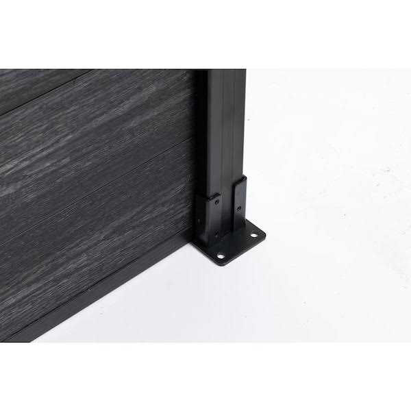 Cesicia 6 ft. x 6 ft. Black Wood Plastic Composite Fence WPC Outdoor Garden Fence without Column - Image 3