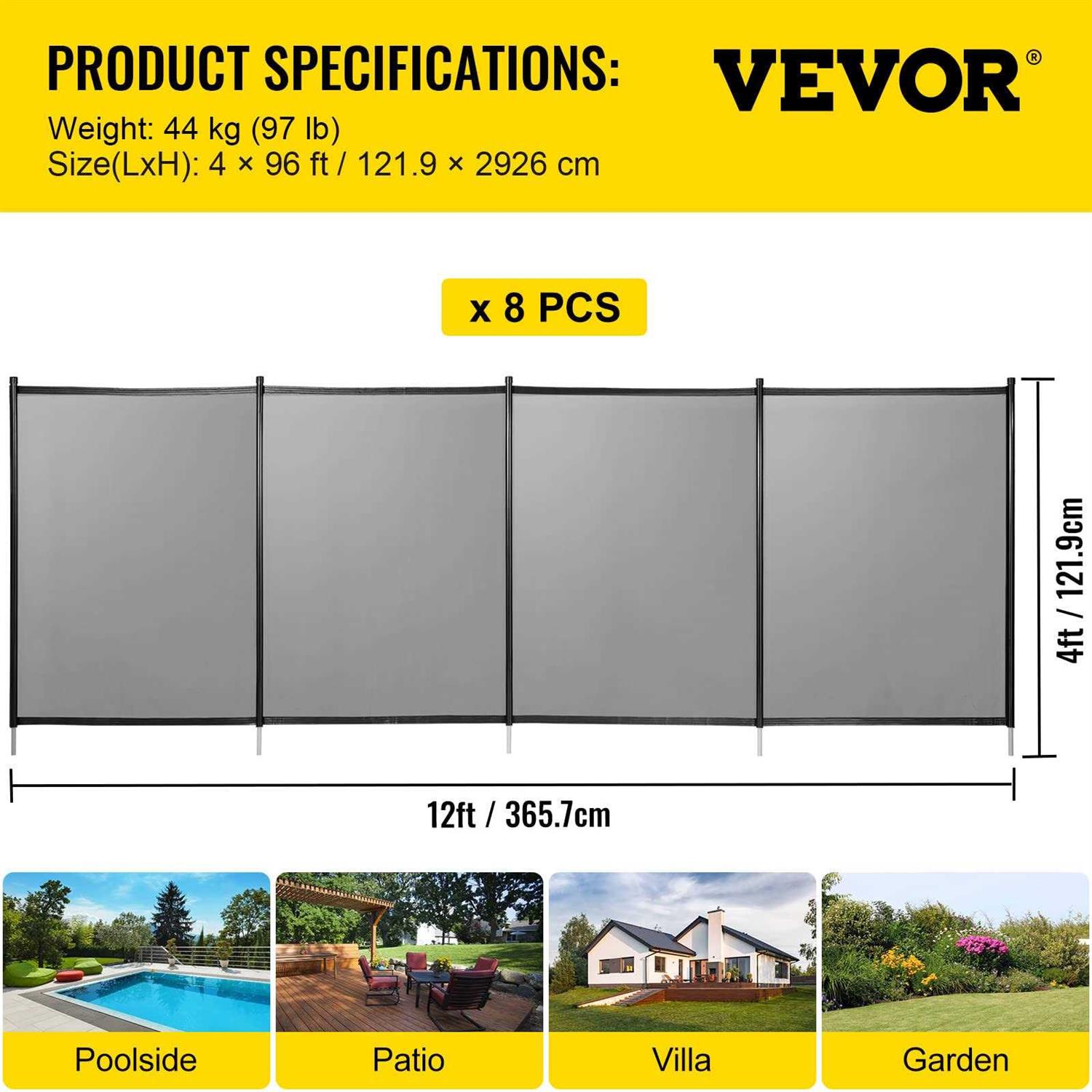 VEVOR Pool Fence Mesh 4 x Removable Pool Fence - Image 5