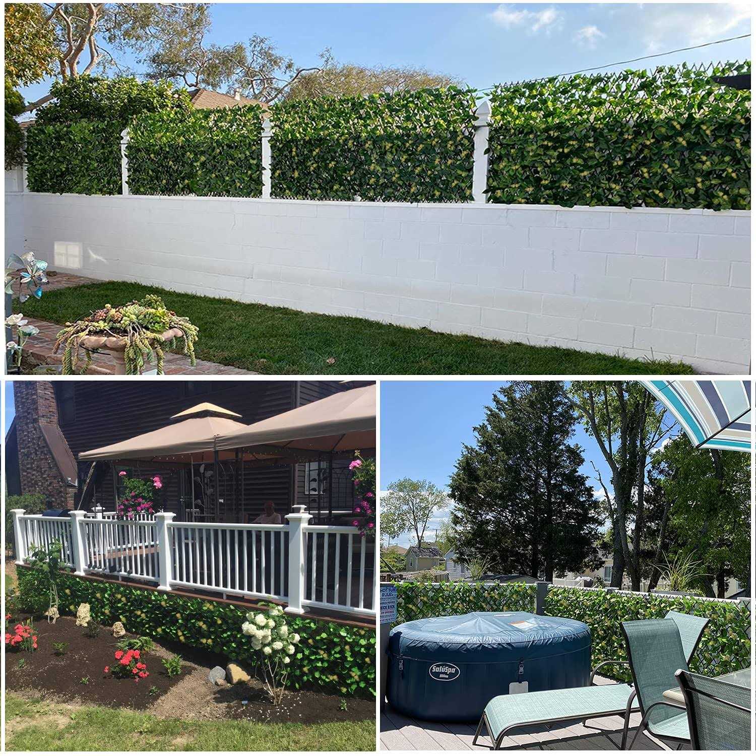 GLANT Expandable Fence Privacy Screen for Balcony Patio Outdoor,Decorative Faux Ivy Fencing Panel,Artificial Hedges - Image 4