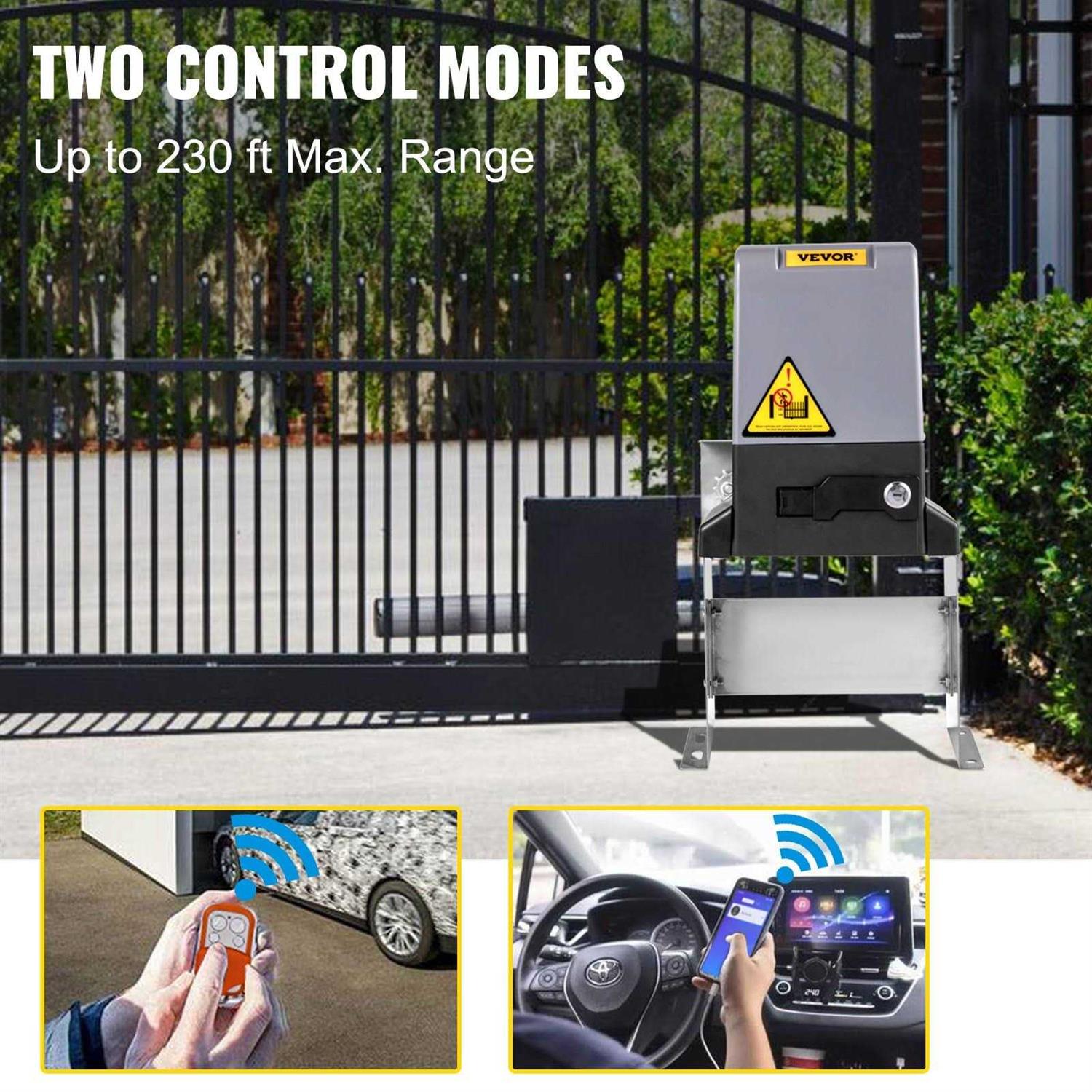 VEVOR Sliding Gate Opener 3300 Lbs Automatic Sliding Gate Gate Opener Motor with 2 Remote Controls - Image 4