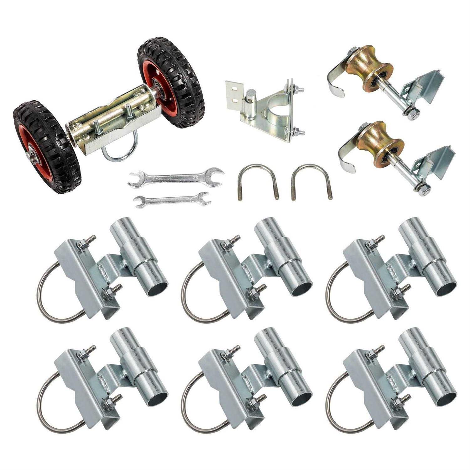 VEVOR Chain Link Rolling Gate Kit Galvanized Steel Rolling Fence 6 Universal Track Bracket Chain Link Rolling Gate Hardware Kit - Image 4