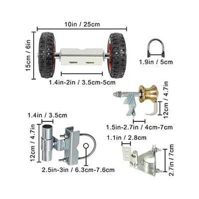 VEVOR Chain Link Rolling Gate Kit Galvanized Steel Rolling Fence 6 Universal Track Bracket Chain Link Rolling Gate Hardware Kit - Image 5