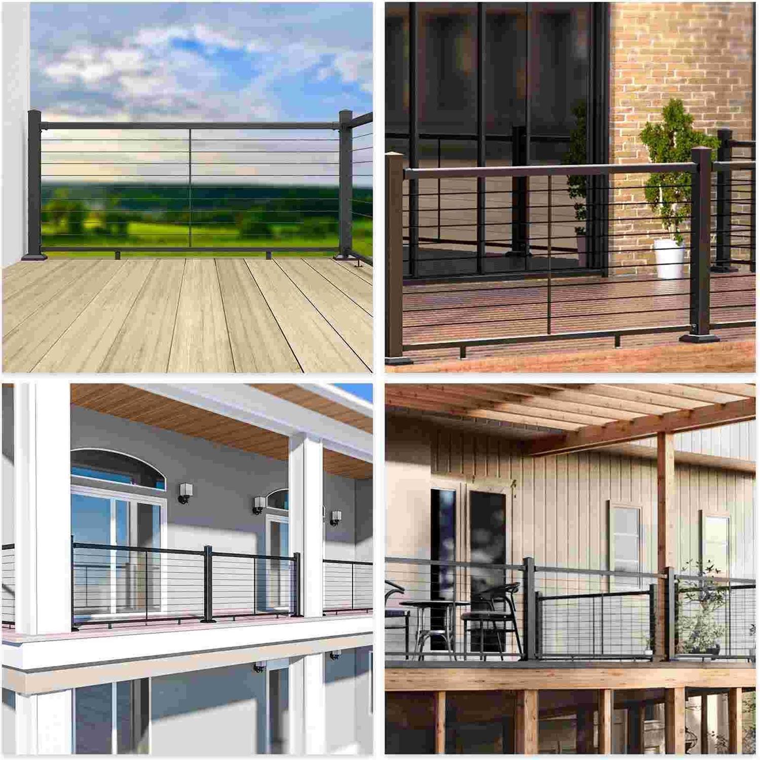 Muzata 39x3x3 Black Aluminum Undrilled Top Mount Post - Image 4