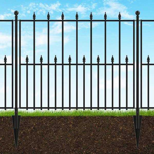 Vigoro Empire 30 in. x 36 in. Black Steel Fence Panel - Image 4