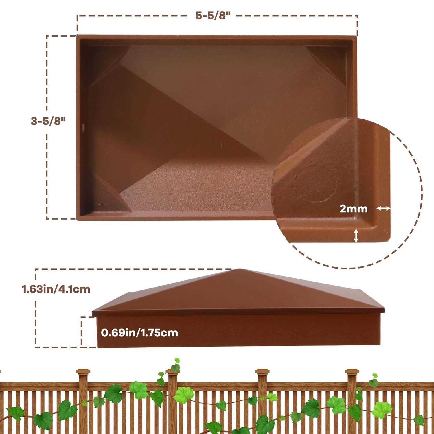 Azdele Aluminum Pyramid Post Caps Cover Nominal Wood Post - Image 4