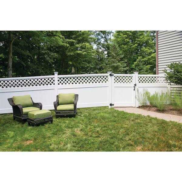 Barrette Outdoor Living Veranda H x 8 ft. W White Vinyl Anderson Privacy Fence Panel Kit - Image 3