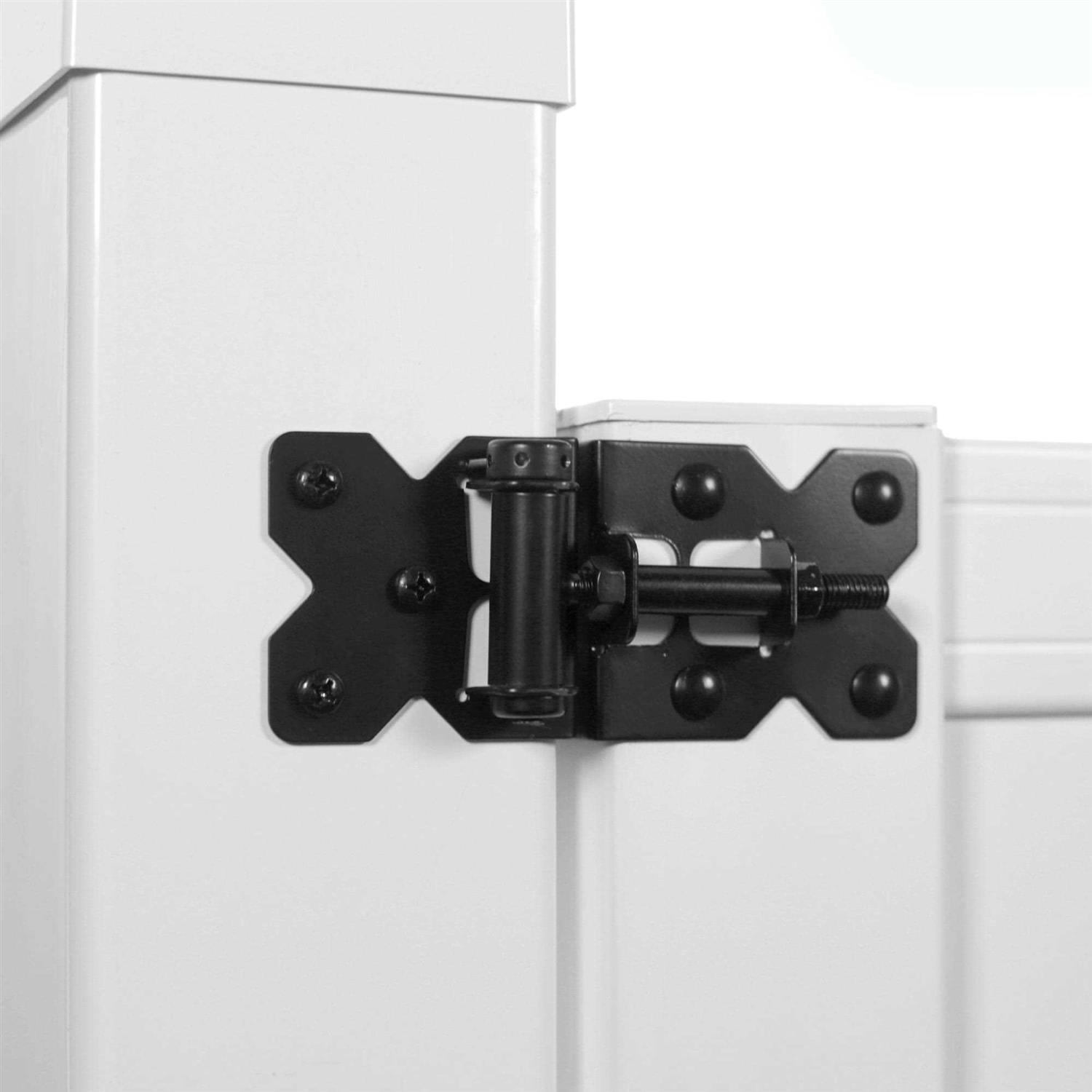 Outdoor Essentials Glendale 4 ft. x 42 in. White Vinyl Scalloped Dog Ear Picket Fence Gate - Image 4