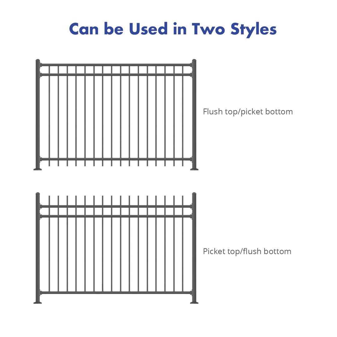 5 ft. H x 6.5 ft. W Flat Open Pickets Metal Fence Panel XCEL - Image 5