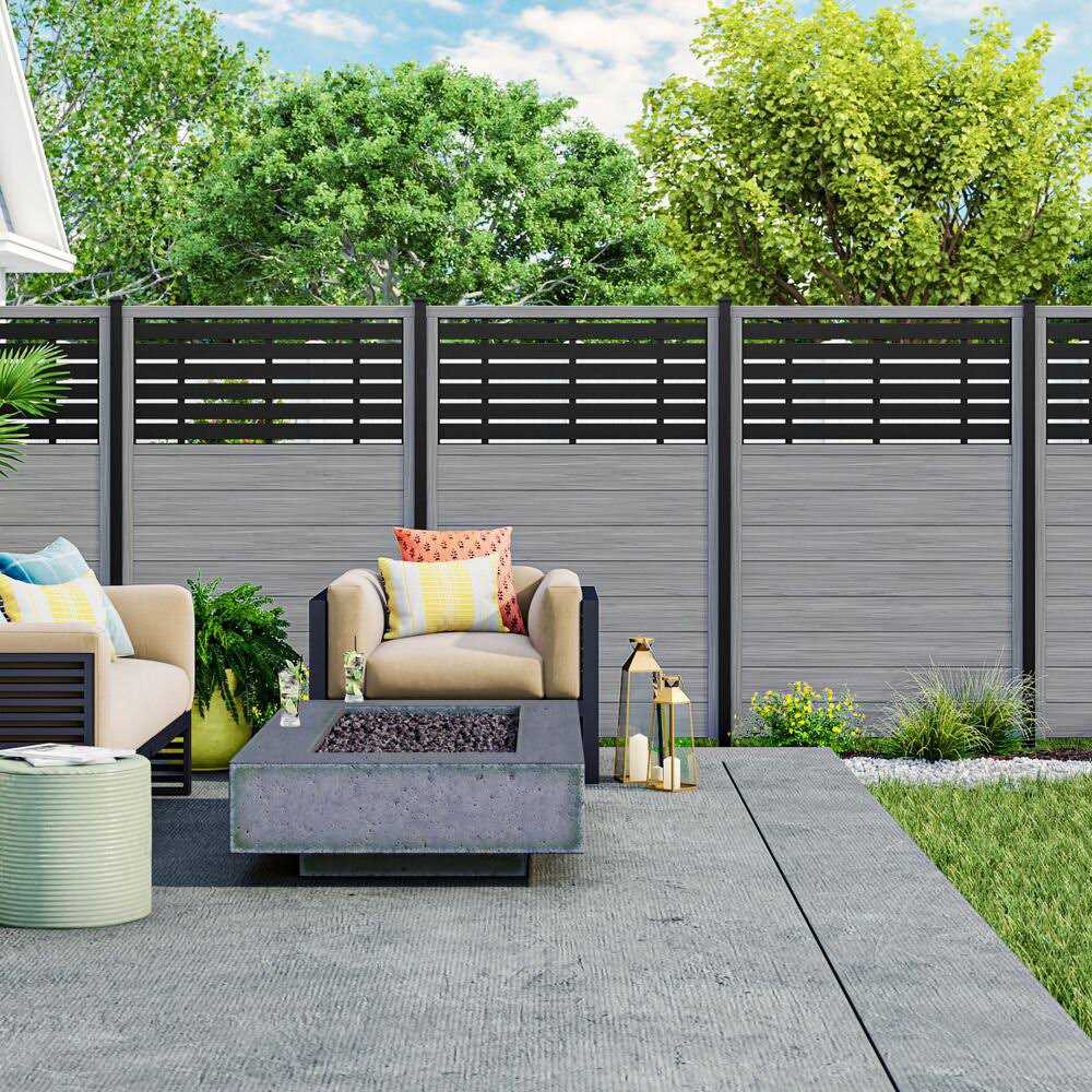Barrette Outdoor Living 4 ft. x 6 ft. Vinyl Fence with Boardwalk Decorative Screen Panel Kit - Image 4
