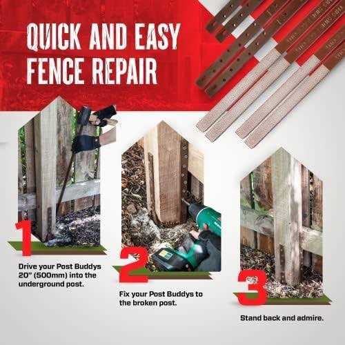 Post Buddy the simple fence post repair system Post Buddy Pack of 8 Easy Fence Post Repair to fix 4 Broken Wood Posts, Fast and Easy to Install - Image 3