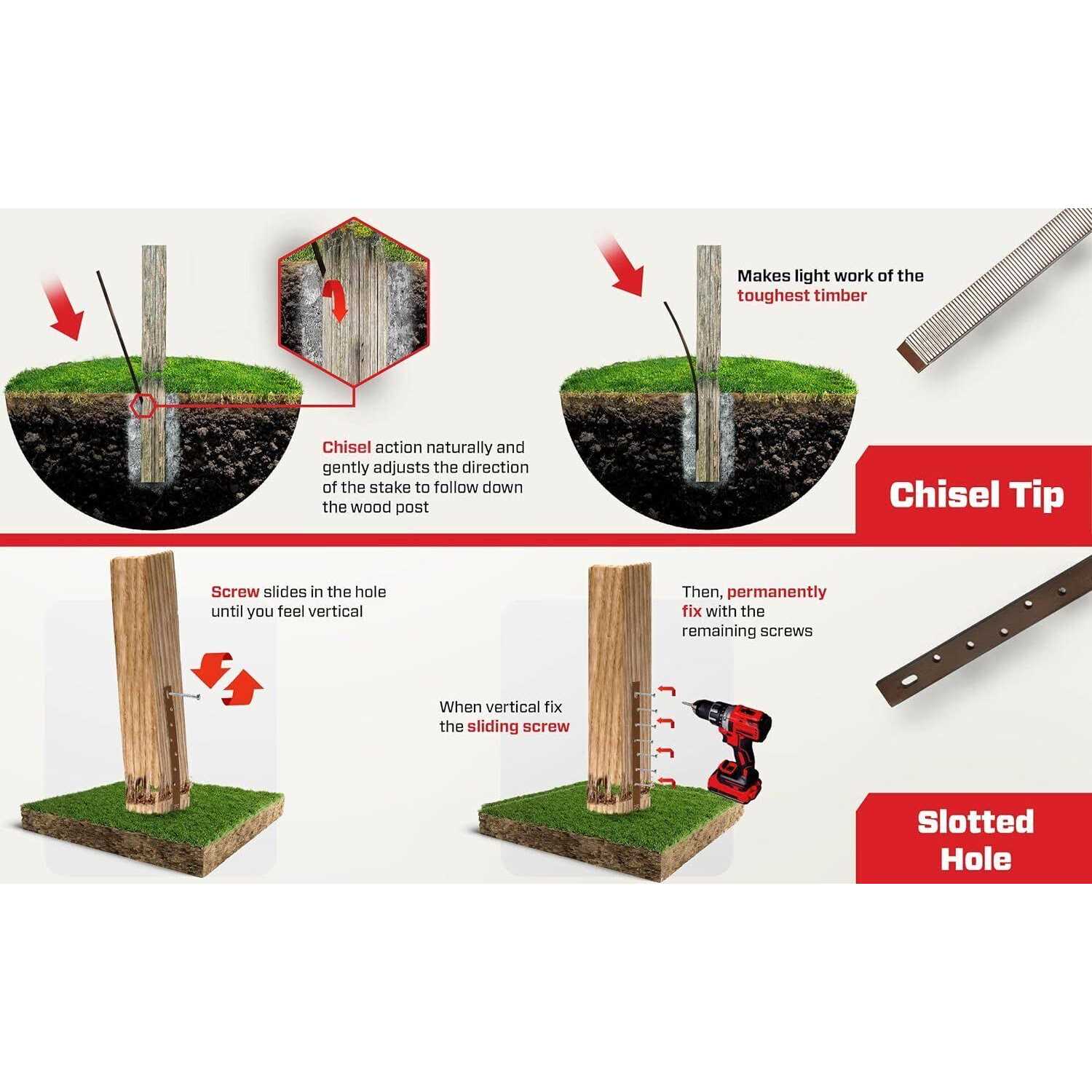 Post Buddy the simple fence post repair system Post Buddy Pack of 8 Easy Fence Post Repair to fix 4 Broken Wood Posts, Fast and Easy to Install - Image 3