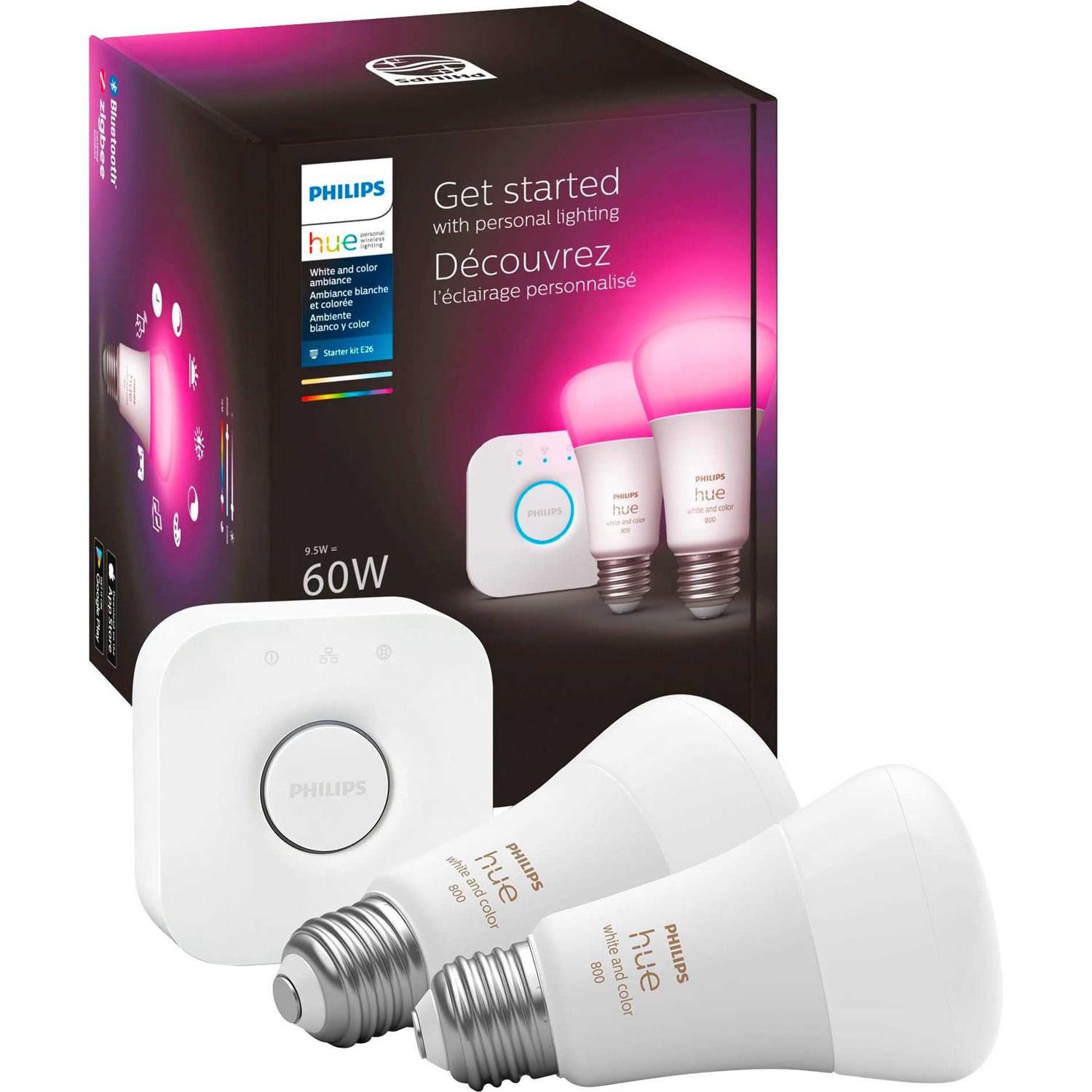 Philips Hue A19 Bluetooth 60W Smart LED Starter Kit - Image 4