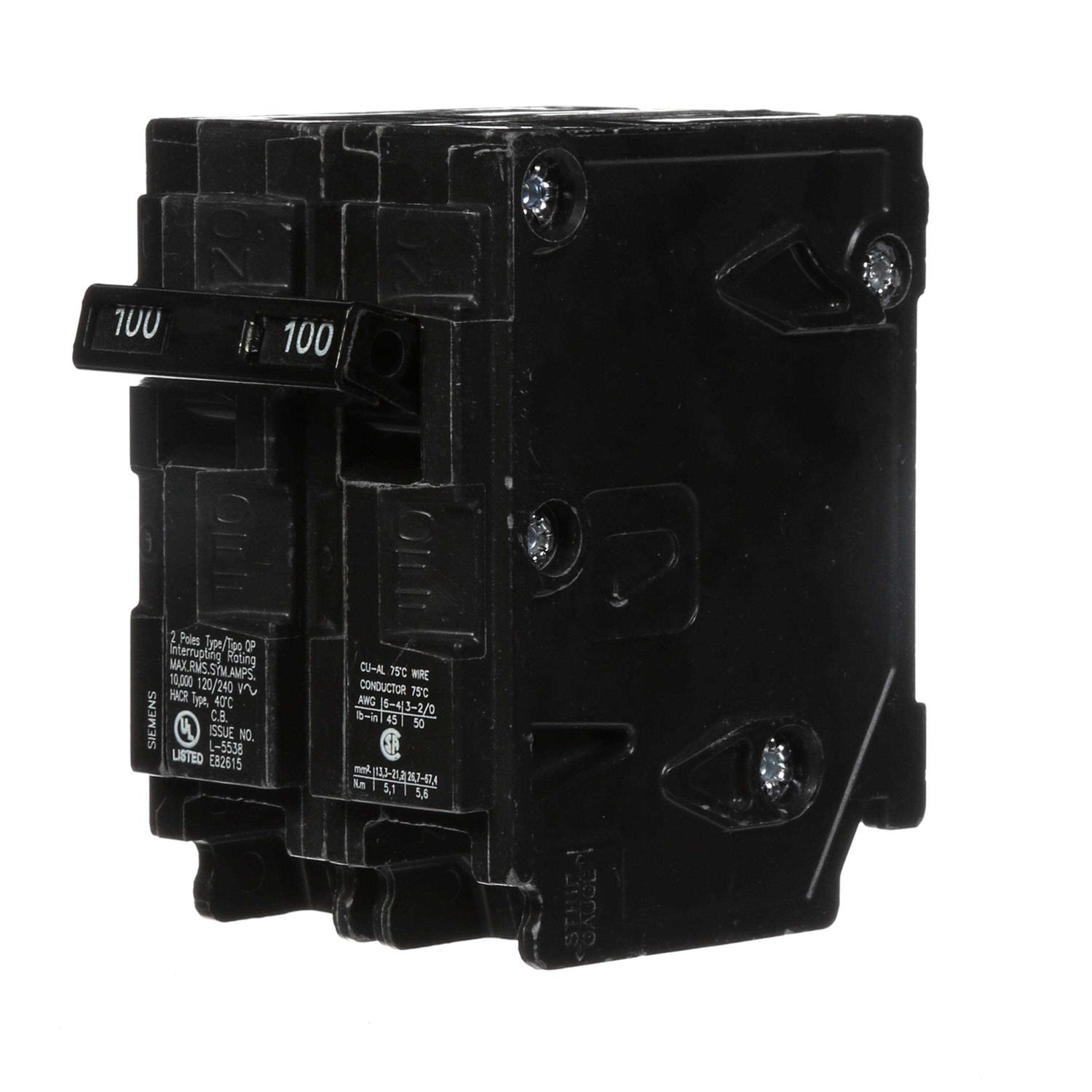 Siemens Q2100 2 Pole Circuit Breaker