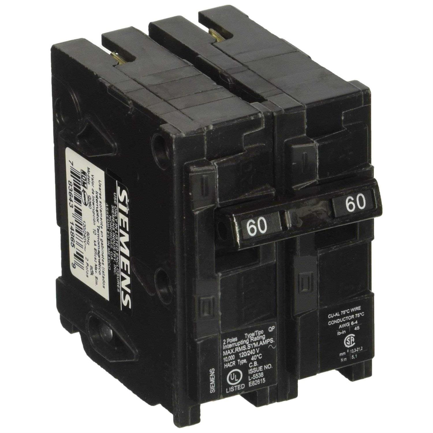 Siemens Q260 2 Pole Circuit Breaker