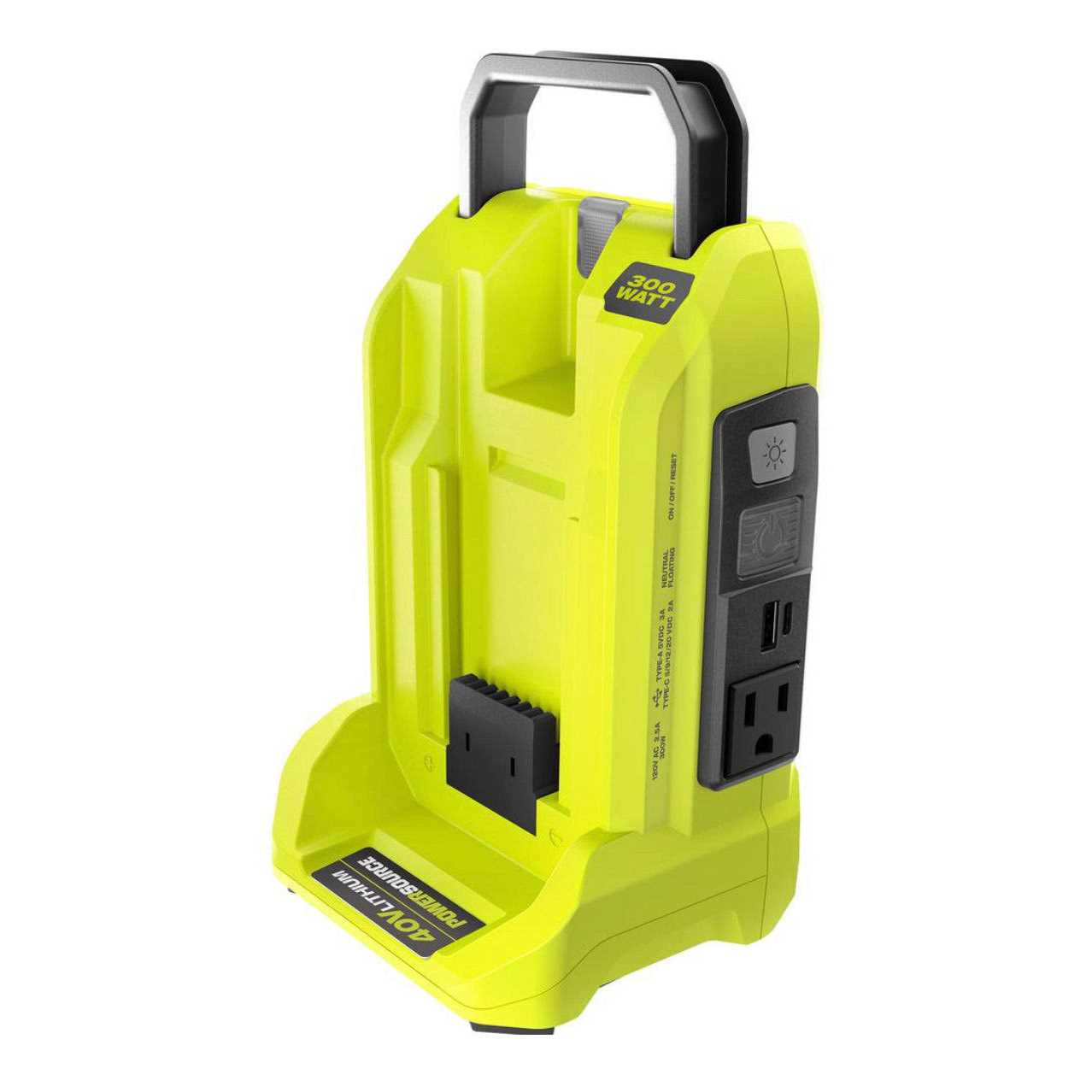 Ryobi 300-Watt Powered Inverter for 40-Volt Battery Ryi300bg