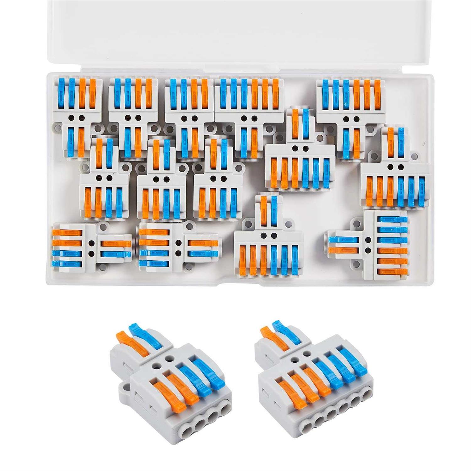 HTCELLE Lever Wire Connectors 75 Pcs Wire Connector Assortment Pack Compact Splicing Connector Kit for Electrical Wires Solid Stranded Flexible - Image 5