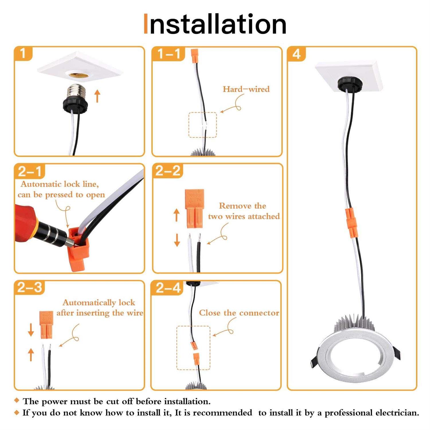 E26 Socket Adapter 6 Pack Light Bulb Socket Pigtail Screw in Male Light Socket Pigtail - Image 5