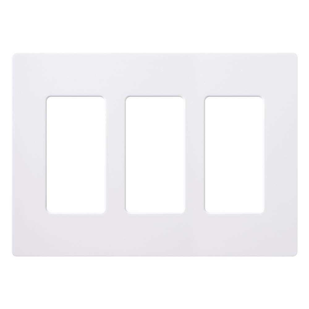 Lutron Claro 3 Gang Wallplate White CW-3-WH
