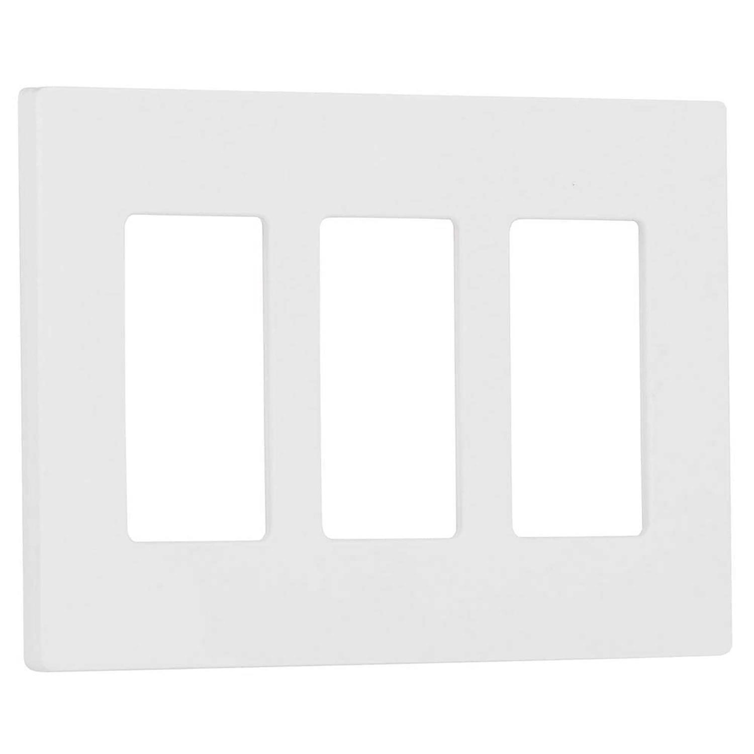 Lutron Claro 3 Gang Wallplate White CW-3-WH - Image 3