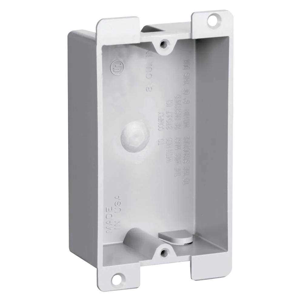 Pass and Seymour Pass & Seymour Slater Old Work 1 Gang 8 Cu. In. Shallow Flange Plastic Switch and Outlet Box P108W