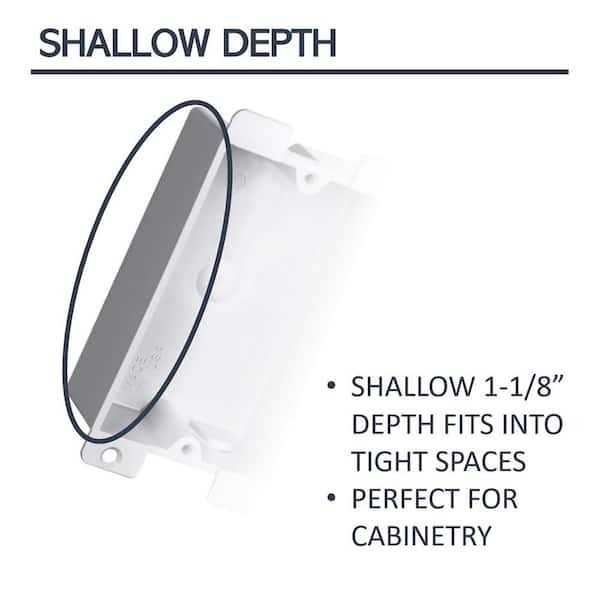 Pass and Seymour Pass & Seymour Slater Old Work 1 Gang 8 Cu. In. Shallow Flange Plastic Switch and Outlet Box P108W - Image 4