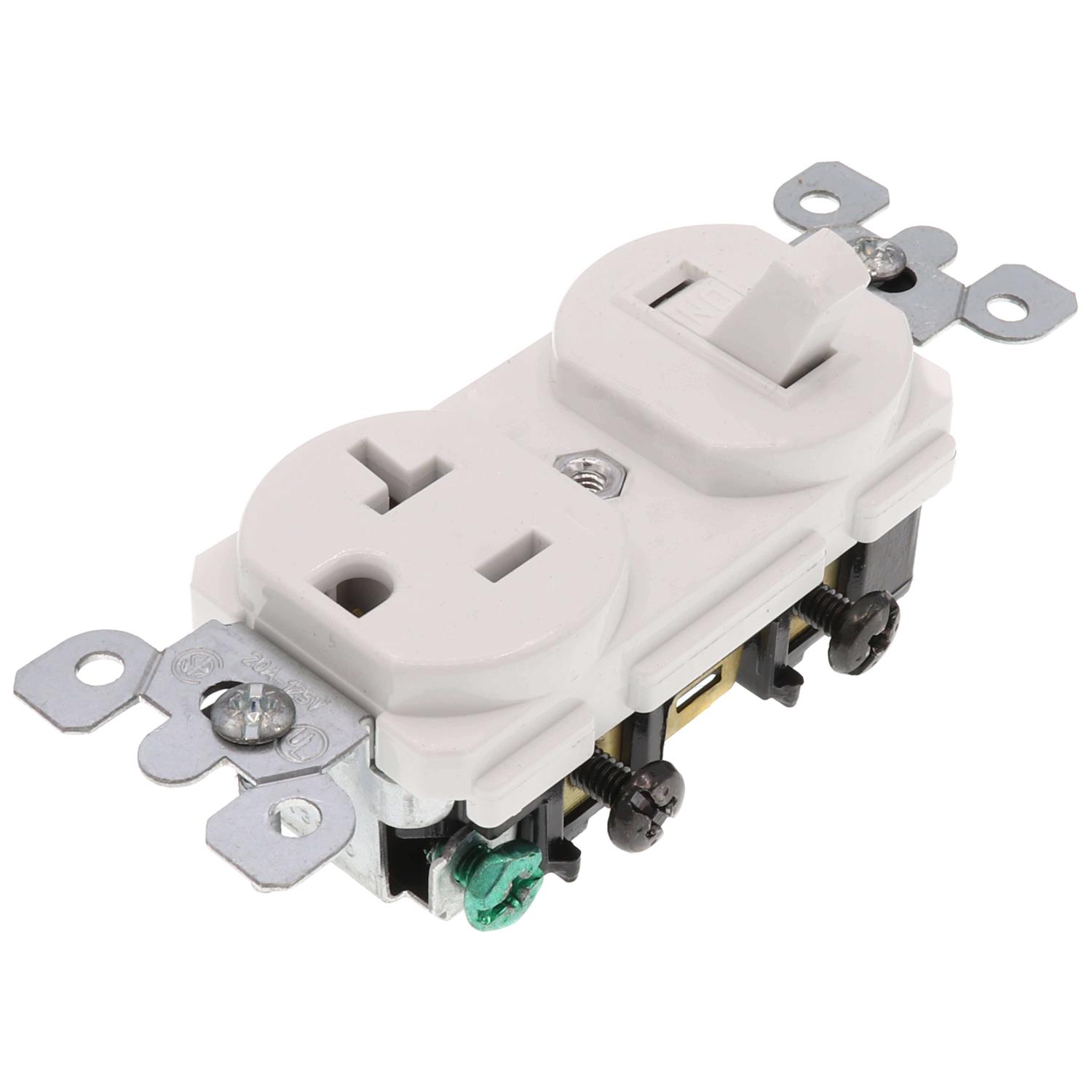 Leviton 5335-W 20 Amp Duplex Combination Switch - Image 5