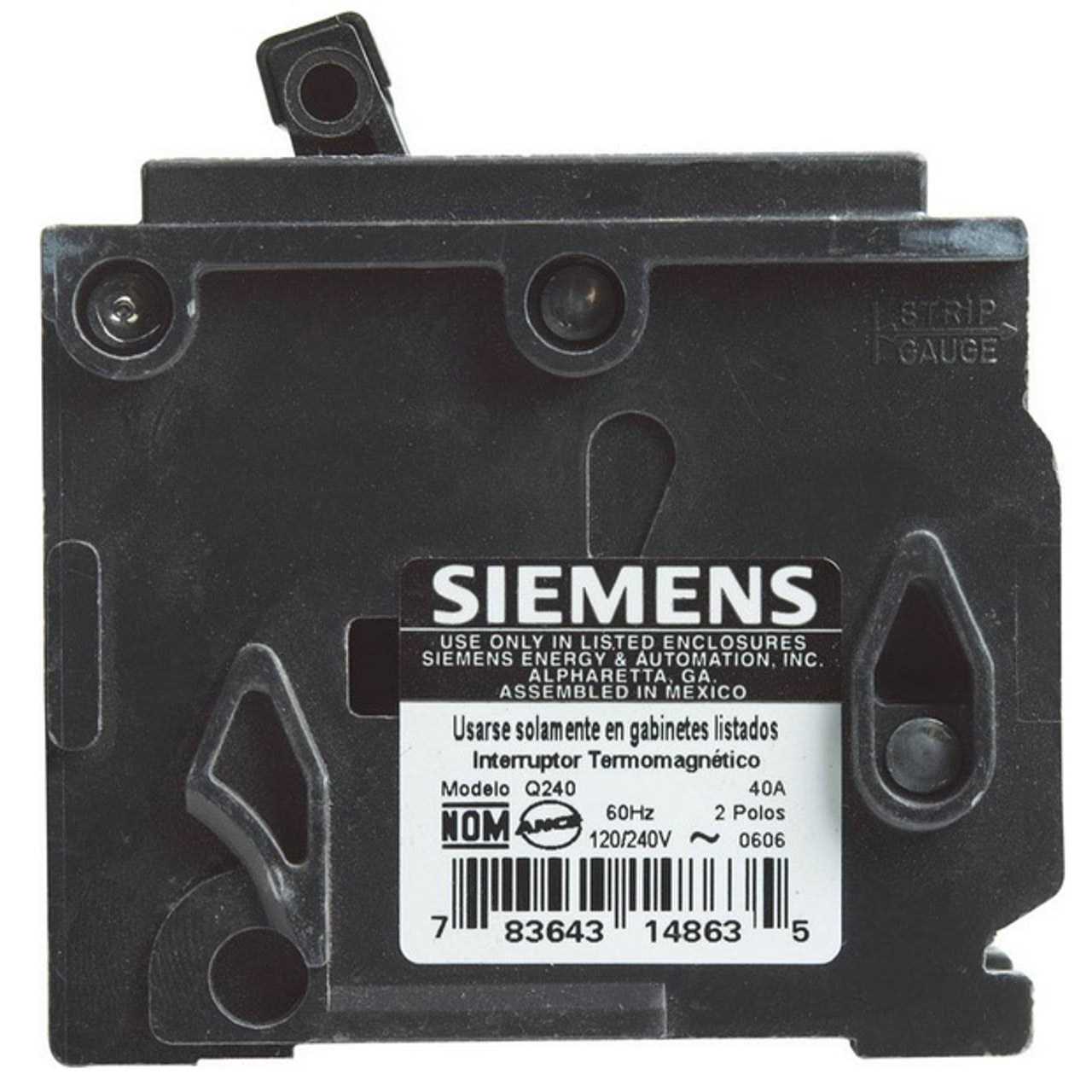 Siemens Q240 2 Pole Circuit Breaker - Image 3