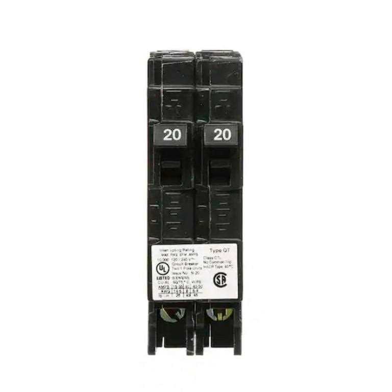Siemens Q2020U 20 Amp Tandem 1-Pole Type QT Circuit Breaker 10,000 AIC Rating - Image 2
