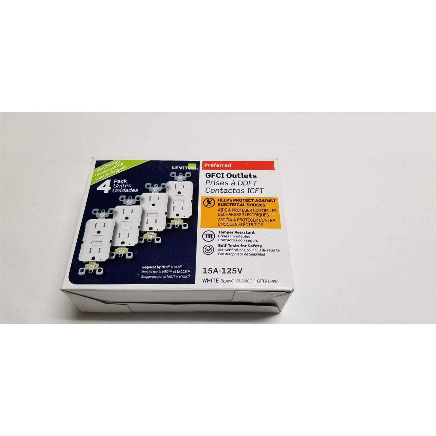 Leviton 15 Amp 125-Volt Duplex SmarTest Self-Test SmartlockPro Tamper Resistant GFCI Outlet - Image 2