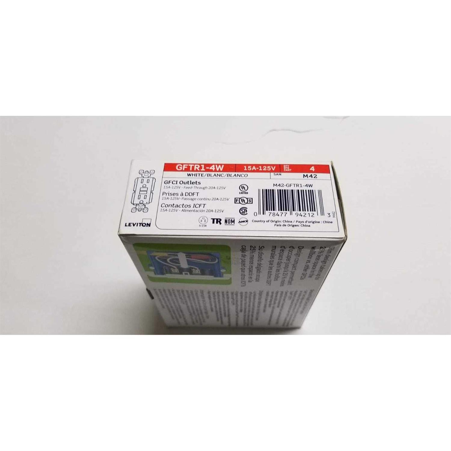 Leviton 15 Amp 125-Volt Duplex SmarTest Self-Test SmartlockPro Tamper Resistant GFCI Outlet - Image 4