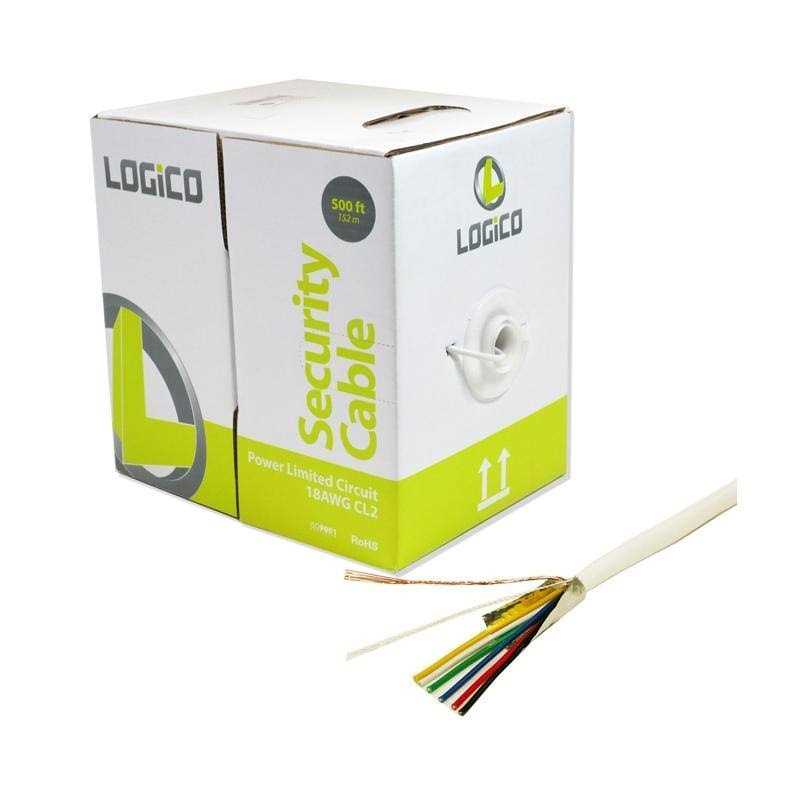 Logico Security Wire Burglar Alarm 18/6 500FT Stranded Shielded Control Speaker Cable