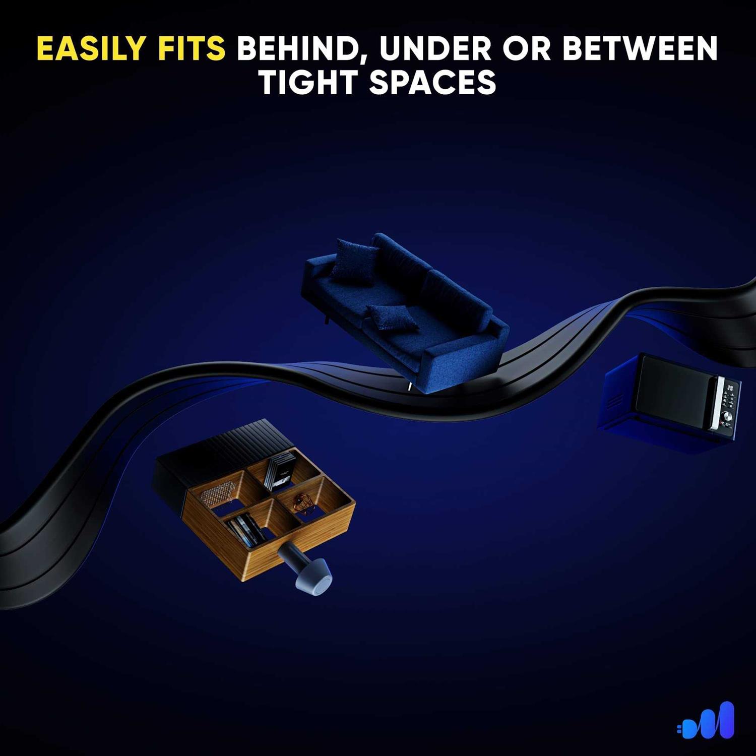 Maximm Extension Cord with Multiple Outlets with Thin Space-Saving Flat Wire Design - Image 3