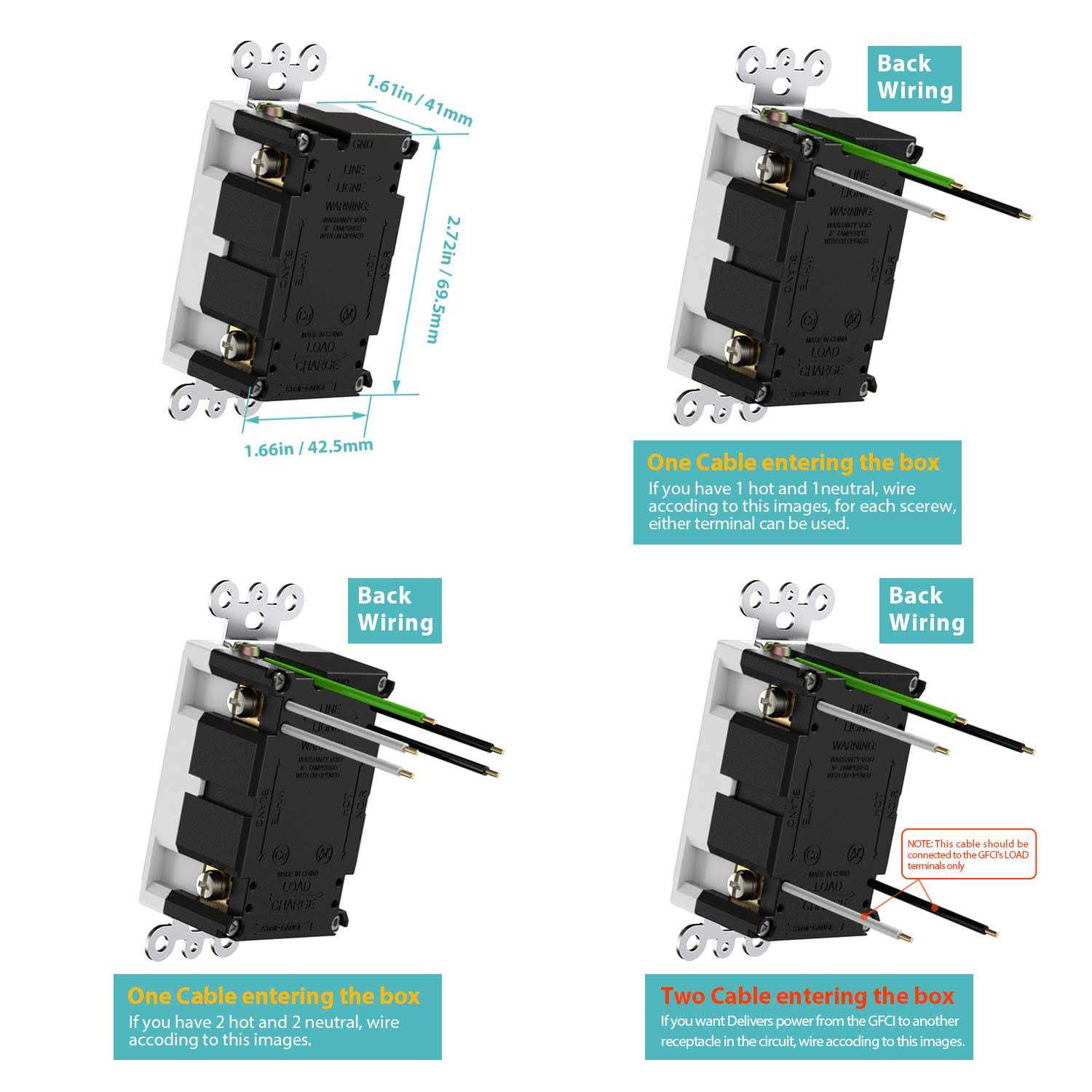 WEBANG Self-Test GFCI Outlets, Tamper-Resistant and Weather-Resistant - Image 4
