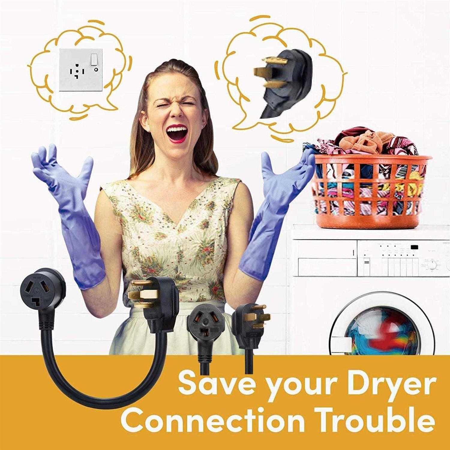 S7 1.8ft Dryer Adapter Cord Dryer Adapter 3 Prong to 4 Prong NEMA 14-30P Male to 10-30R Female - Image 4