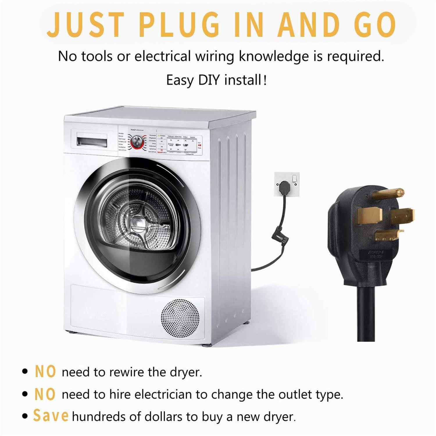 S7 1.8ft Dryer Adapter Cord Dryer Adapter 3 Prong to 4 Prong NEMA 14-30P Male to 10-30R Female - Image 5