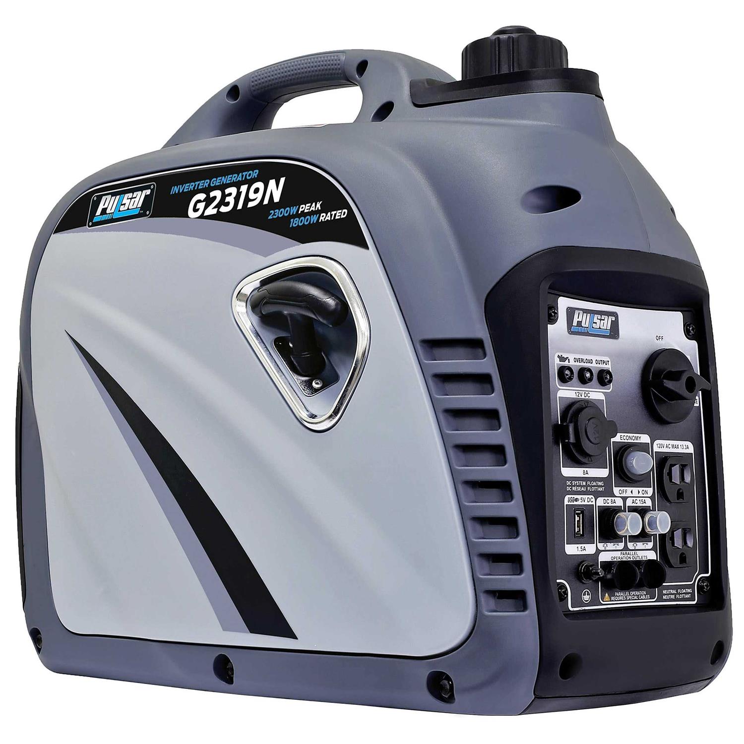 Pulsar G2319N 2,300W Portable Gas-Powered Inverter Generator with USB Outlet & Parallel Capability