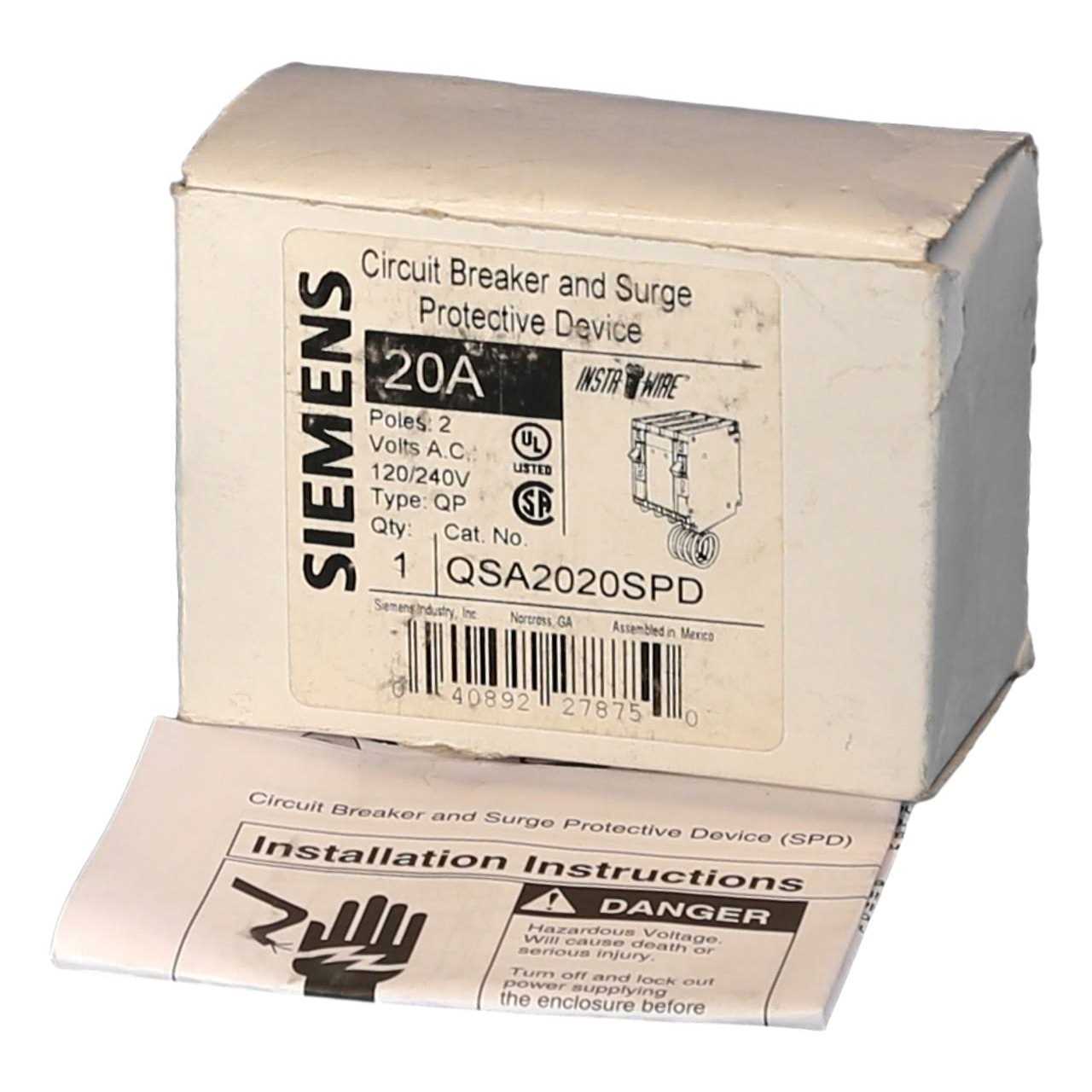 Siemens QSA2020SPD Circuit Surge Breaker - Image 4