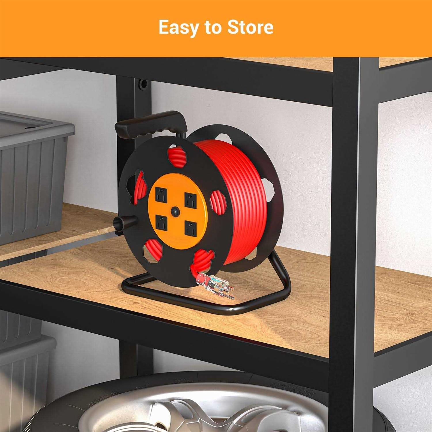 DEWENWILS Extension Cord Storage Reel with 4-Grounded Outlets - Image 3