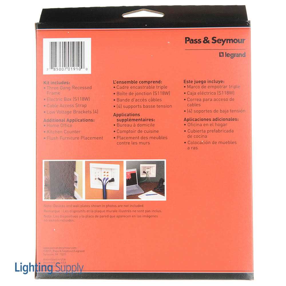 Legrand Pass & Seymour TV3LVKITWCC2 3 Gang Recessed TV Box with Low Voltage Kit - Image 5