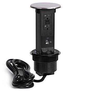 Round Countertop Two 20A Power Pop Up By Lew PUR20-S - Image 4