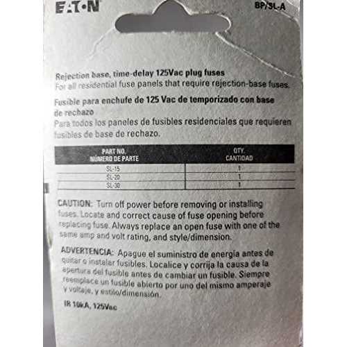 Bussmann Plug Fuse Type SL Time Delay - Image 2