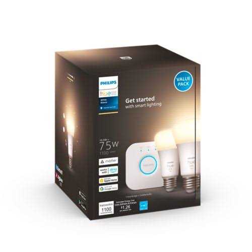 Philips Hue A19 E26 LED White Starter Kit - Image 3