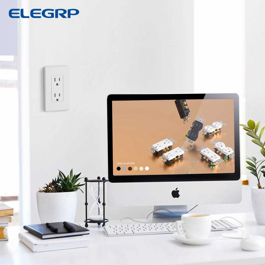 ELEGRP Decorator 15 Amp 125-Volt Residential Grade Self Grounding Duplex Outlet - Image 4