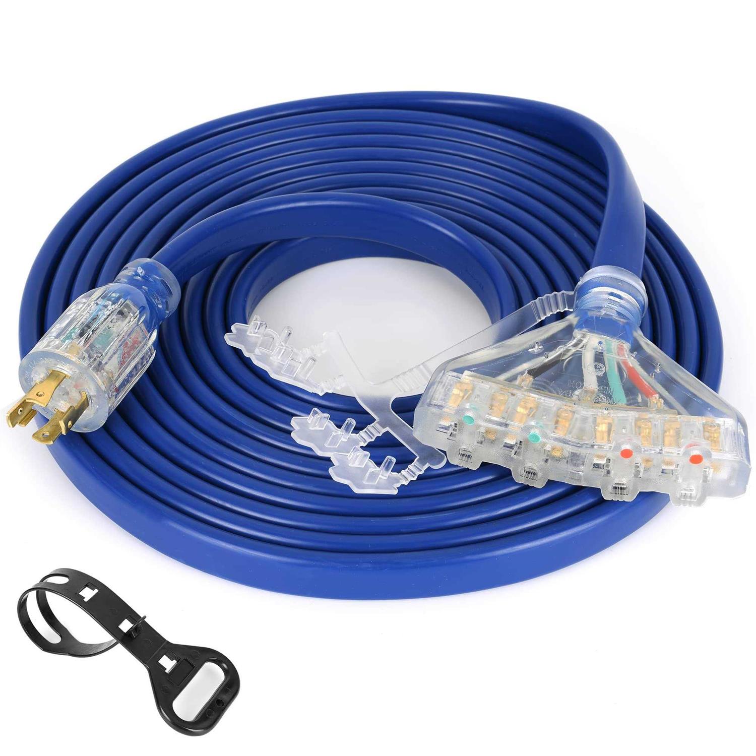 S7 25 Feet Heavy Duty Generator Adaptor Extension Cord,Locking Cord,NEMA L14-30p/four 5-20r