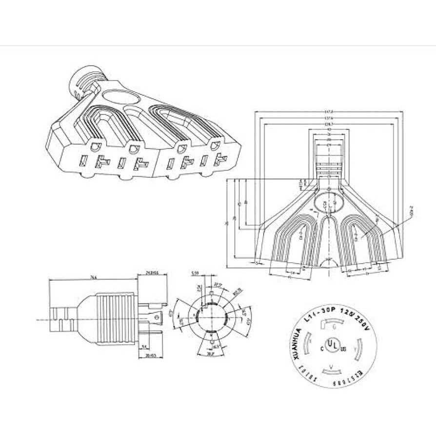 S7 25 Feet Heavy Duty Generator Adaptor Extension Cord,Locking Cord,NEMA L14-30p/four 5-20r - Image 2